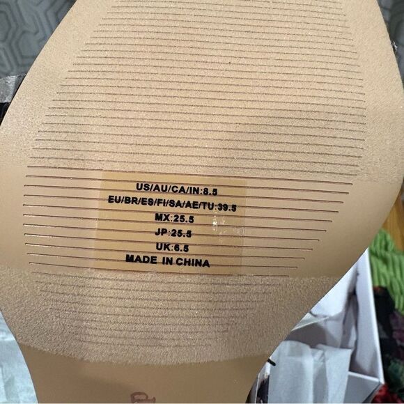 The Drop Women's Leopard Avery Square Toe Two Strap High Heeled Sandal Sz 8.5 - Picture 5 of 7